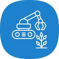 Agricultural Robot Line Curve Icon Design vector