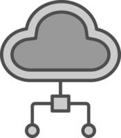 Cloud Computing Line Filled Greyscale Icon Design vector