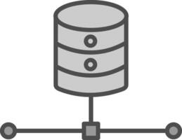 Database Line Filled Greyscale Icon Design vector