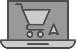 OnLine Filled Greyscale Multi Circle Shopping Line Filled Greyscale Icon Design vector