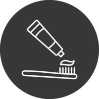 Tooth Brush Line Inverted Icon Design vector