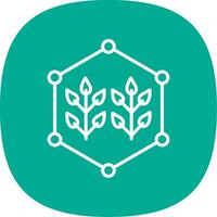 Connected Farming Line Curve Icon Design vector