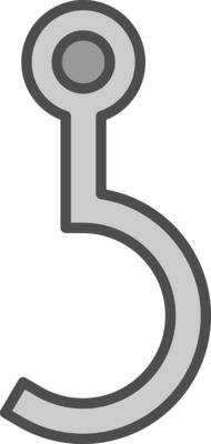 Hook Line Filled Greyscale Icon Design