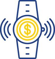 Contactless Line Two Colour Icon Design vector