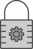 Lock Line Filled Greyscale Icon Design vector