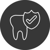 diente línea invertido icono diseño vector