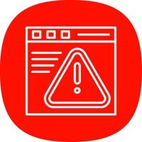 Warning Browser Line Curve Icon Design vector