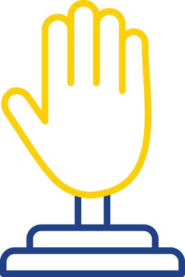 Hand Line Two Colour Icon Design