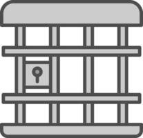 Jail Line Filled Greyscale Icon Design vector