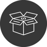 Open Box Line Inverted Icon Design vector
