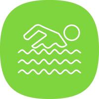 nadando línea curva icono diseño vector