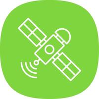 Satellite Line Curve Icon Design vector