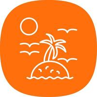 Island Line Curve Icon Design vector