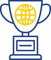 World Line Two Colour Icon Design vector