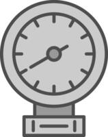 Pressure Gauge Line Filled Greyscale Icon Design vector