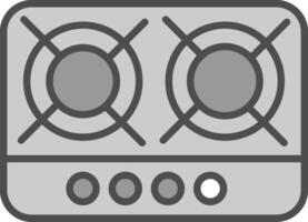 Hob Line Filled Greyscale Icon Design vector