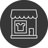 ropa tienda línea invertido icono diseño vector