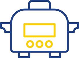 Slow Cooker Line Two Colour Icon Design vector