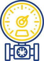 Pressure Gauge Line Two Colour Icon Design vector