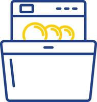 Dish Washing Line Two Colour Icon Design vector