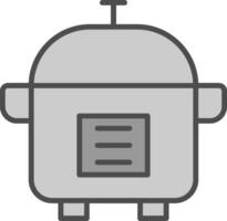 Slow Cooker Line Filled Greyscale Icon Design vector