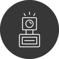 Camera Flash Line Inverted Icon Design vector