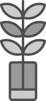 Plant Line Filled Greyscale Icon Design vector