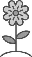 Flower Line Filled Greyscale Icon Design vector