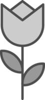 Flower Line Filled Greyscale Icon Design vector