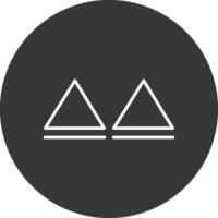 triangulos línea invertido icono diseño vector