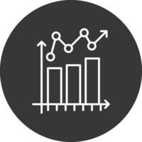 Bar Chart Line Inverted Icon Design vector