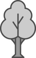 árbol línea lleno escala de grises icono diseño vector