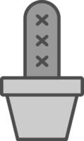Cactus Line Filled Greyscale Icon Design vector