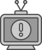 Television Line Filled Greyscale Icon Design vector