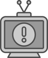 Television Line Filled Greyscale Icon Design vector