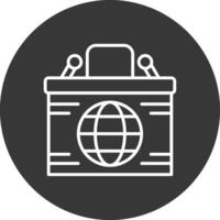 Desk Line Inverted Icon Design vector