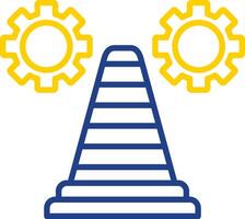 Traffic Cone Line Two Colour Icon Design vector