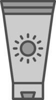 Sunblock Cream Line Filled Greyscale Icon Design vector