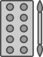 Eyeshadow Line Filled Greyscale Icon Design vector