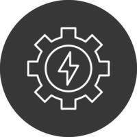 Gear Line Inverted Icon Design vector