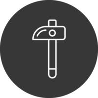 Hammer Line Inverted Icon Design vector