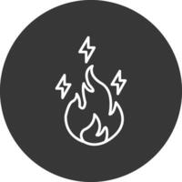 eléctrico fuego línea invertido icono diseño vector