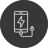 Charging Line Inverted Icon Design vector