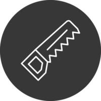 Hand Saw Line Inverted Icon Design vector