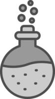 Flask Line Filled Greyscale Icon Design vector