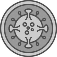 Virus Line Filled Greyscale Icon Design vector