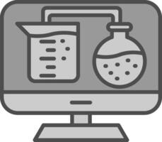 Flask Line Filled Greyscale Icon Design vector