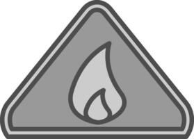 Warning Sign Line Filled Greyscale Icon Design vector