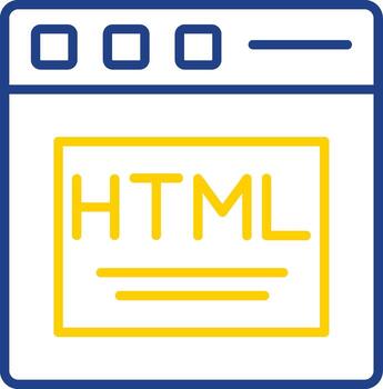 Html Line Two Colour Icon Design vector