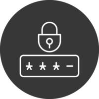 Password Line Inverted Icon Design vector